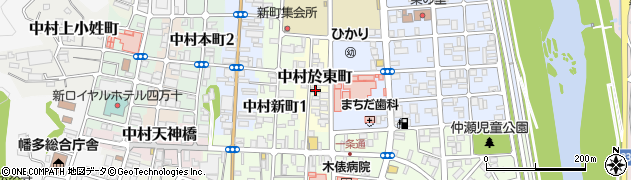 高知県四万十市中村於東町周辺の地図