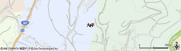 熊本県菊池市大平周辺の地図