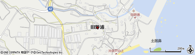 高知県黒潮町（幡多郡）田野浦周辺の地図