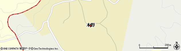 熊本県菊池市木野周辺の地図