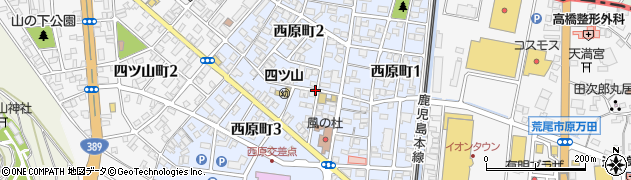 熊本県荒尾市西原町周辺の地図