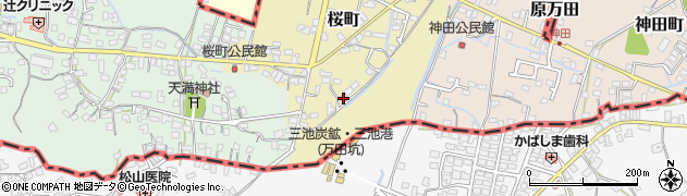 福岡県大牟田市桜町203周辺の地図