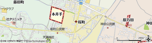 福岡県大牟田市桜町101周辺の地図