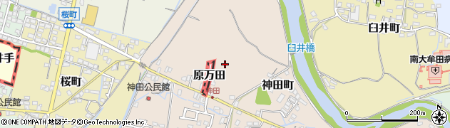 福岡県大牟田市神田町周辺の地図