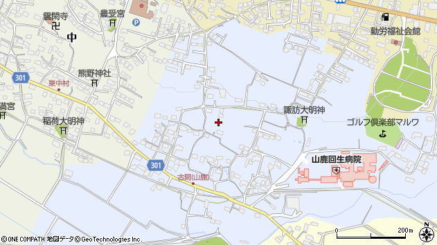 〒861-0533 熊本県山鹿市古閑の地図