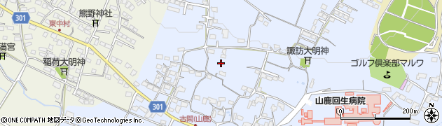 熊本県山鹿市古閑周辺の地図