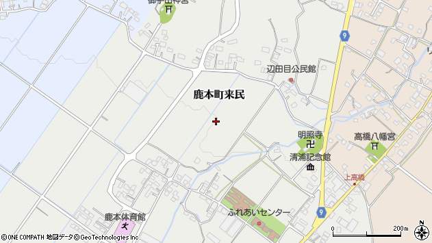 〒861-0331 熊本県山鹿市鹿本町来民の地図