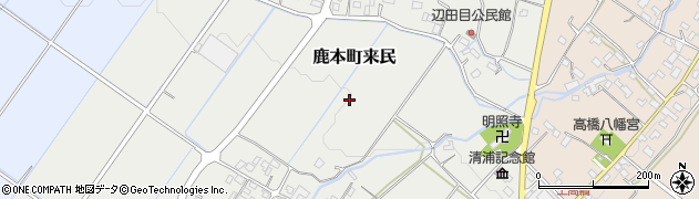 熊本県山鹿市鹿本町来民周辺の地図