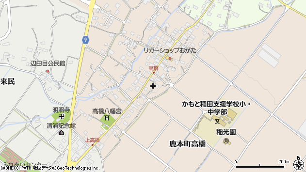 〒861-0303 熊本県山鹿市鹿本町高橋の地図