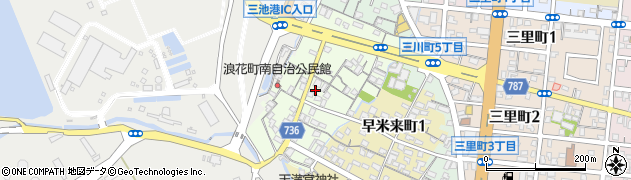 福岡県大牟田市浪花町周辺の地図