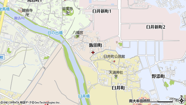 〒836-0087 福岡県大牟田市飯田町の地図