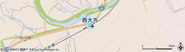 西大方駅周辺の地図