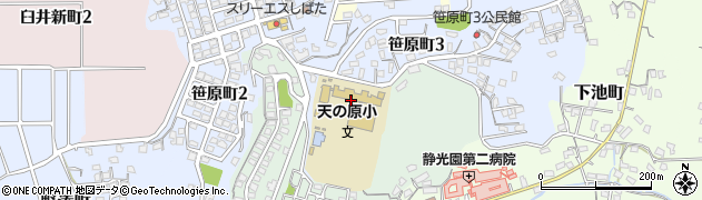 福岡県大牟田市笹原町周辺の地図