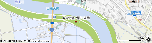 やまが湯ノ瀬川公園周辺の地図