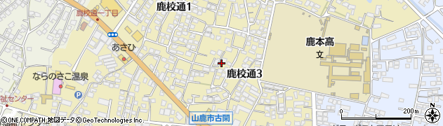 熊本県山鹿市鹿校通周辺の地図