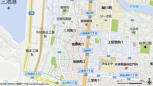 〒836-0071 福岡県大牟田市加納町の地図