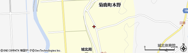 熊本県山鹿市菊鹿町木野周辺の地図