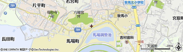 福岡県大牟田市馬場町周辺の地図