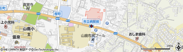市立病院前周辺の地図