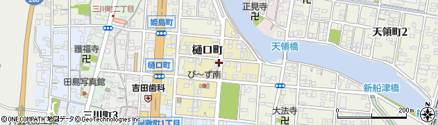 福岡県大牟田市樋口町周辺の地図