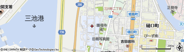 福岡県大牟田市高砂町周辺の地図