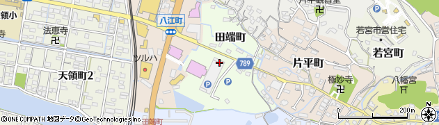 福岡県大牟田市田端町周辺の地図