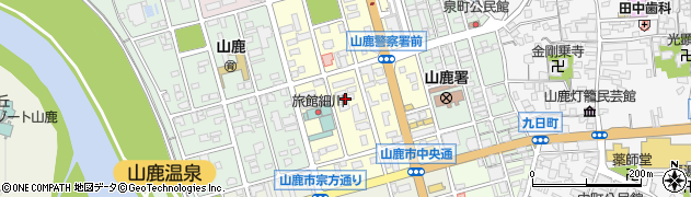 熊本県山鹿市中央通周辺の地図
