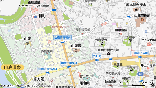 〒861-0512 熊本県山鹿市泉町の地図