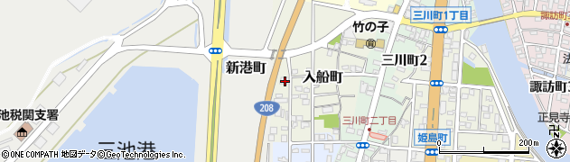 福岡県大牟田市入船町周辺の地図