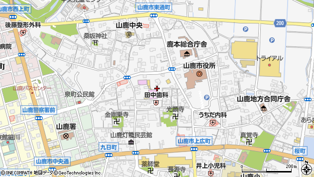 〒861-0501 熊本県山鹿市山鹿の地図