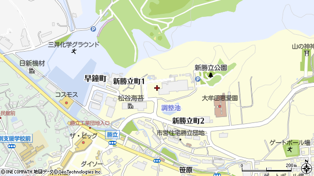 〒836-0895 福岡県大牟田市新勝立町の地図
