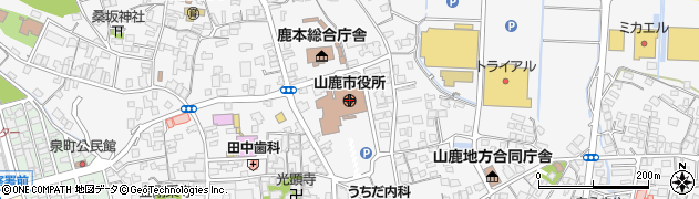 熊本県山鹿市周辺の地図