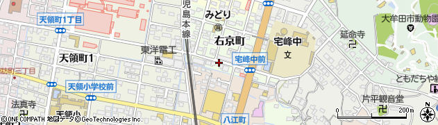 福岡県大牟田市右京町周辺の地図