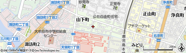 福岡県大牟田市山下町周辺の地図