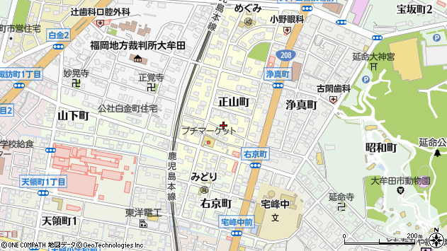 〒836-0845 福岡県大牟田市正山町の地図
