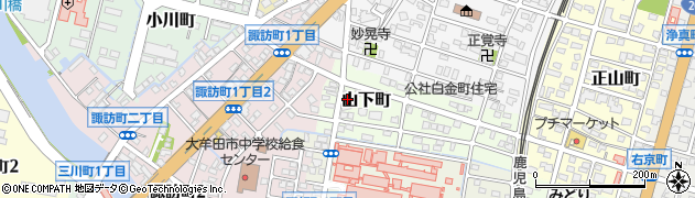 福岡県大牟田市山下町56周辺の地図