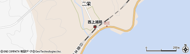 西上浦郵便局周辺の地図