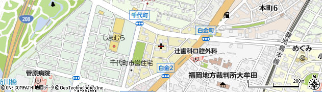 福岡県大牟田市千代町周辺の地図
