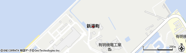 福岡県大牟田市新港町周辺の地図