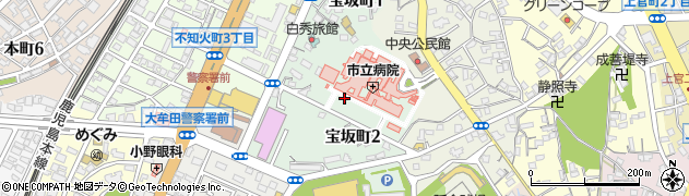 福岡県大牟田市宝坂町周辺の地図