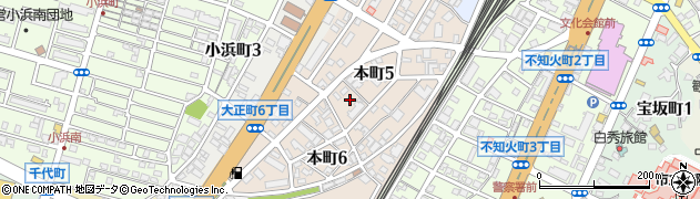 福岡県大牟田市本町周辺の地図