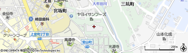 福岡県大牟田市宮山町周辺の地図