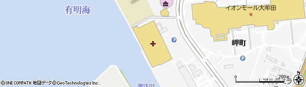 コメリパワー大牟田店　資材館周辺の地図