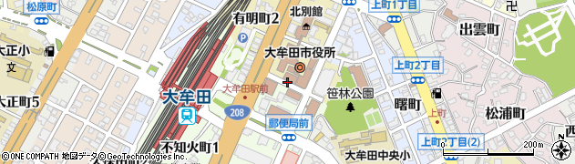 大牟田市役所パーキングメーター周辺の地図