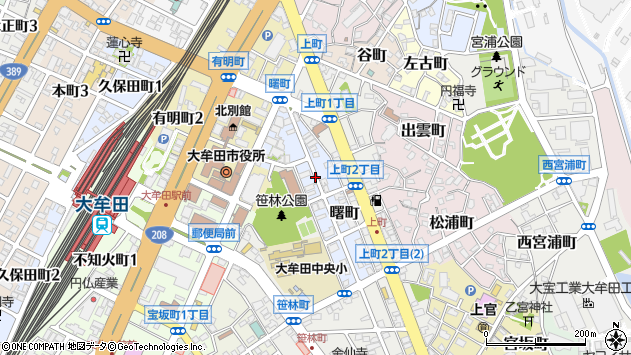 〒836-0852 福岡県大牟田市曙町の地図