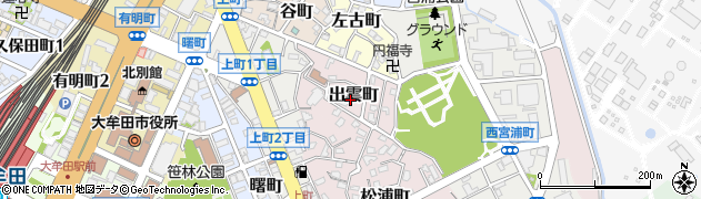 福岡県大牟田市出雲町周辺の地図