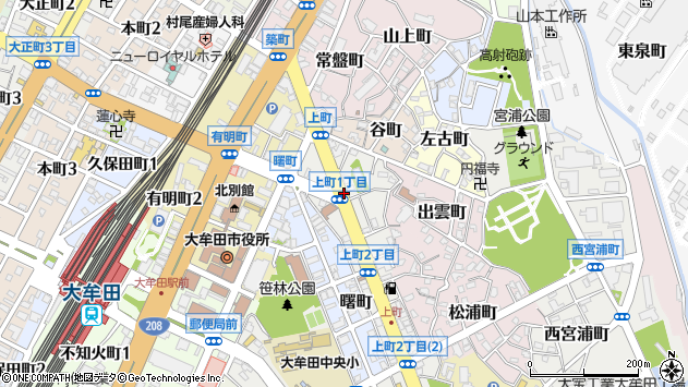 〒836-0853 福岡県大牟田市上町の地図