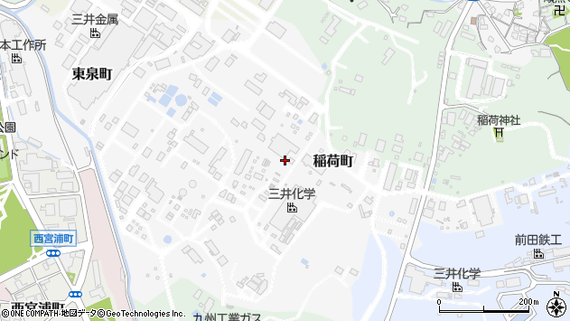 〒836-0822 福岡県大牟田市稲荷町の地図