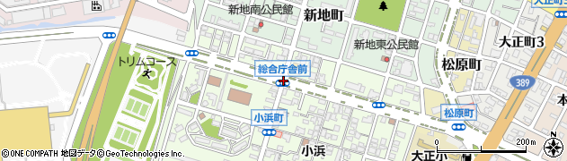 総合庁舎前周辺の地図
