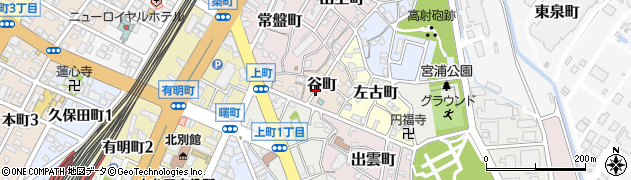 福岡県大牟田市谷町周辺の地図